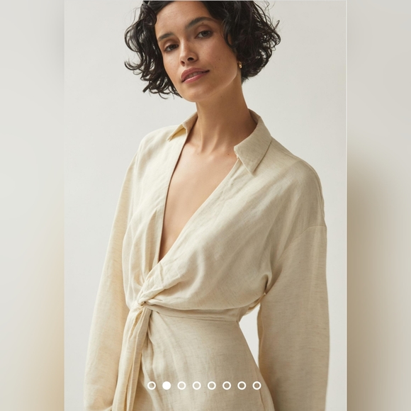 Anthropologie V-neck knot Front Midi Dress - Picture 3 of 13